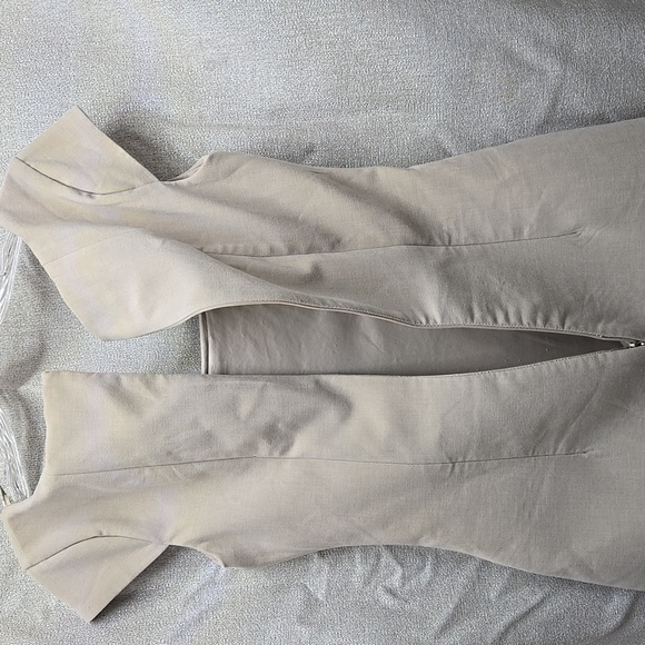 Zara, Mini Dress, Fitted, Cream, Taupe, XS, Fully Lined, Stretch, Polyester - Picture 14 of 16